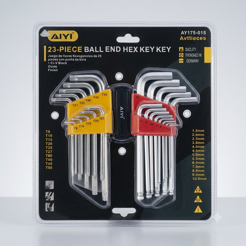 23 piece ball end hex/allen key set