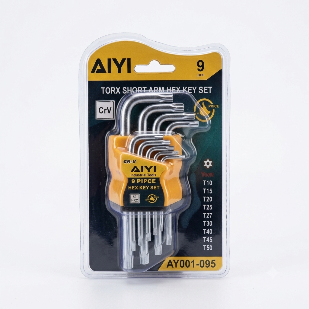 Torx Short Arm Hex/Allen Key Set 9pcs